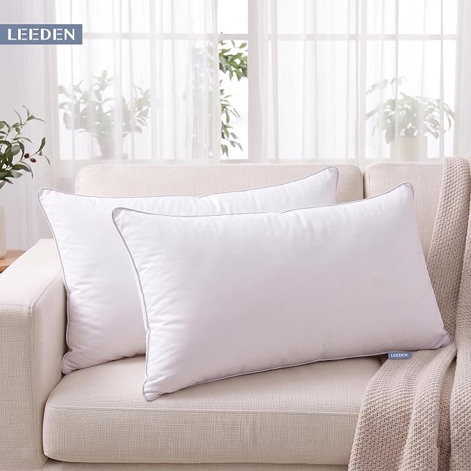 Leeden 12x16 Pillow Inserts Set of 2-12 Inch Square Throw Pillow Insert, Soft Fluffy Decorative Cushion Inserts for Couch Bed, White Pillow Insert Pair