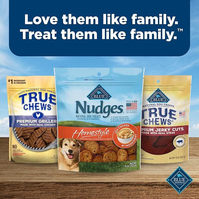 Blue Buffalo Nudges Homestyle Natural Dog Treats, Made in the USA with Real Chicken, Peas, and Carrots, 16-oz. Bag (Pack of 5)