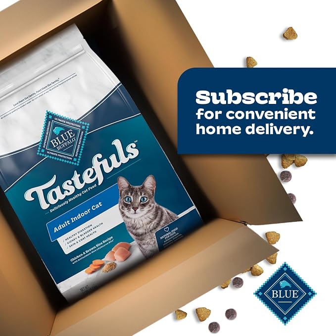Blue Buffalo Tastefuls Chicken Adult Indoor Dry Cat Food, 3 lb | Chicken & Brown Rice Recipe, Antioxidant-Rich LifeSource Bits, No Corn, Wheat, or Soy