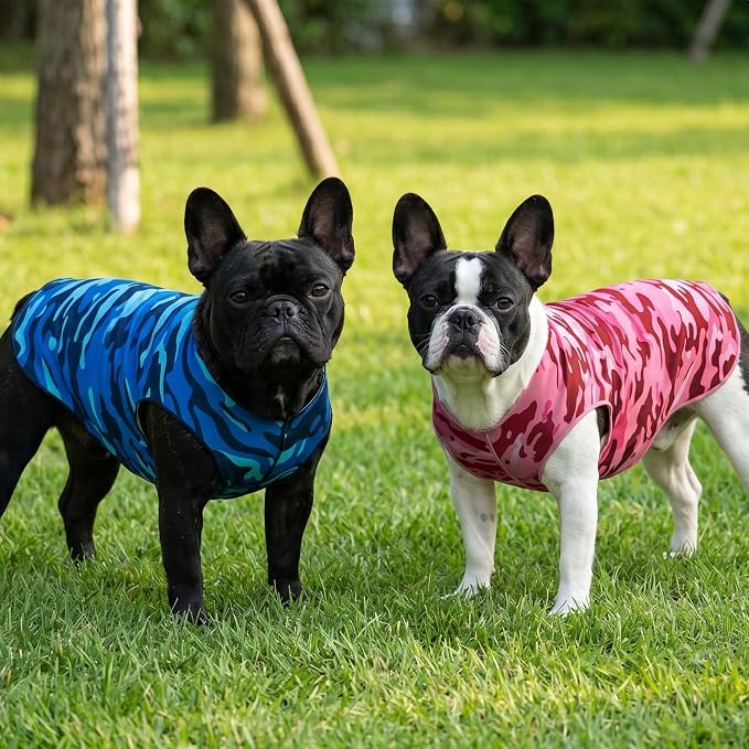 YUDODO Lightweight Dog Shirts, Stretchy Dog Tank Tops, Soft Pet Vest | Skin-Friendly, Breathable, Sleeveless, All Season Dog Clothes, For Small Medium Dogs, Pink Camo, S