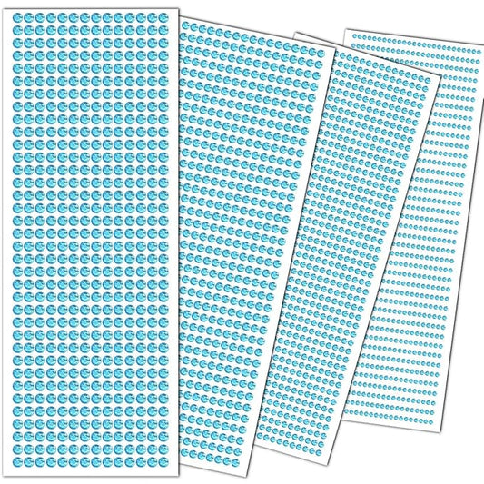 Aqua Blue Face Gems Eye Jewels Rhinestones Crystals Stickers 3/4/5/6mm with Rhinestones Stickers for Body, Stick on Jewels Makeup Glue for Face Eye Hair Nails Make up and Craft Decor 3090PCS