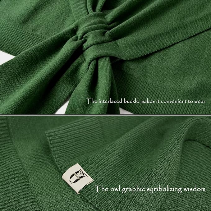 huablo Women's Fashion Knitted Shawl - Khaki Sweater Shawl for Air-Conditioned Rooms