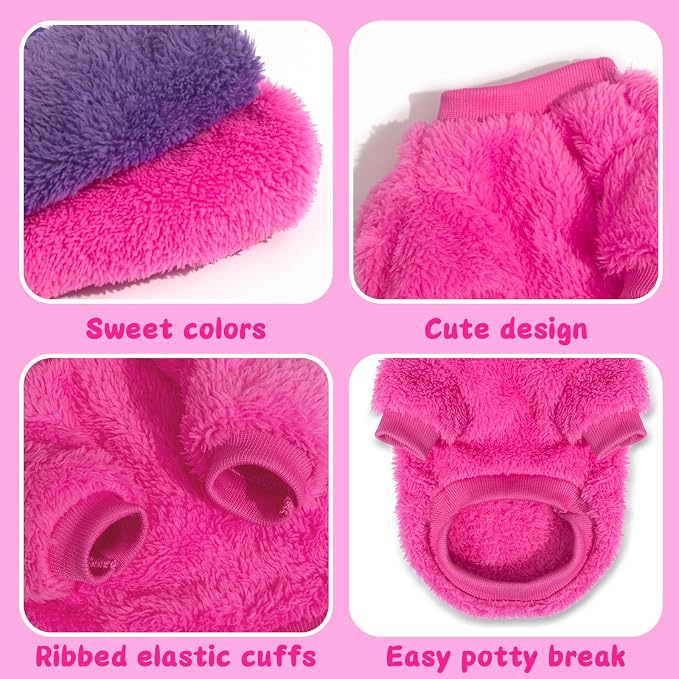 2 Pack XXS Dog Sweater, Tiny Dog Sweaters for Small Dogs Girl (1-3lb), Warm Soft Puppy Clothes for New Puppies, Cute Extra Small Doggie Clothes for Chihuahua Yorkie Cat Pet Apparel,XXS
