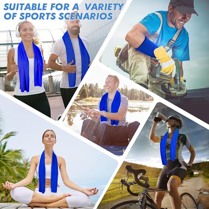 CSITE 3 Pack Cooling Towels (47"x12") for Neck and Face, Ice Towel for Hot Weather, Soft Breathable Chilly Gym Towels, Microfiber Towel for Work Out, Yoga, Running, Camping & More Activities