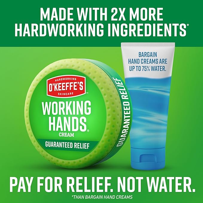 O'Keeffe's Working Hands Hand Cream for Extreme Dryness - 3 oz Travel Size Tube (1 Pack) - Repairing Skincare for Cracked, Dry Hands