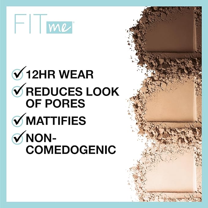 Maybelline Fit Me Matte + Poreless Pressed Face Powder Makeup & Setting Powder, Buff Beige, 1 Count