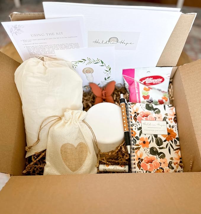Miscarriage Kit-Kit with Supplies, Educational Materials, and Care Items for Women Experiencing First Trimester Pregnancy Loss