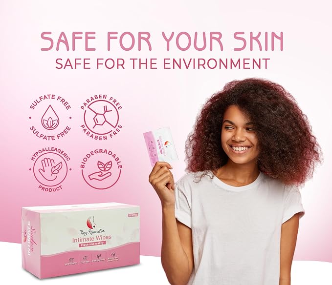 Vagy Rejuvenation Intimate Feminine Wipes – Hypoallergenic Wipes for Women with Aloe & Vitamin E – pH-Balanced, Biodegradable, Travel-Friendly – Feminine Hygiene Post-Workout & Daily Use (30 Count)