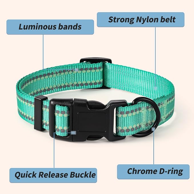 Mile High Life Reflective Dog Collar, Adjustable Lightweight Quick Release