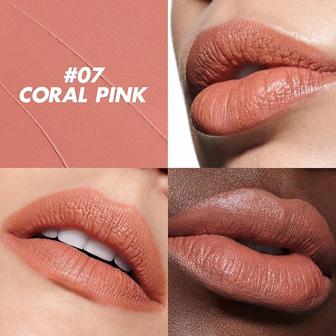 FOCALLURE Lipstick Lip Crayon - Vitamin E Infused, Long Lasting & Waterproof, Lightweight Finish, Non-Drying, Non-Fading Lip Makeup,7 CORAL PINK