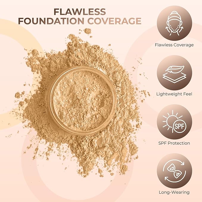 BEIGE FOUNDATION (20g Mid Size Sifter Jar) – Loose Mineral Foundation Makeup – Lightweight, Matte Finish, Long Lasting – Sweet Face Minerals SPF 30