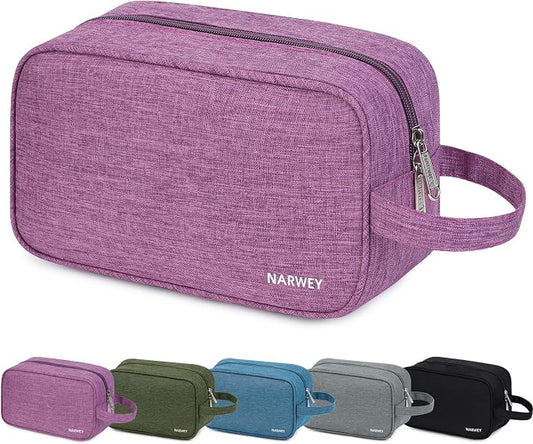 Narwey Travel Toiletry Bag for Women Traveling Dopp Kit Travel Bag for Toiletries Cosmetic Bag Makeup Bag Medicine Bag for Traveling (Dark Purple)