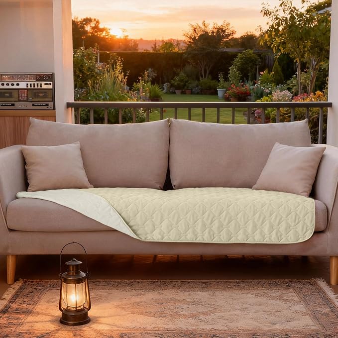 gogobunny Waterproof Blanket, Couch Covers for Dogs, Reversible Protector | 3X Stronger Leakproof, Scratch Proof Durable Furniture Protection, Stain Resistant, Washable, 30x70 Inch Dark/Light Cream
