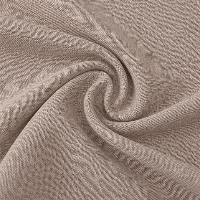 Meekio Set of 2 Smokey Taupe Throw Pillow Covers 16x16, Modern Farmhouse Linen Blend Decorative Pillow Covers for Couch Sofa Bed, Neutral Home Decor