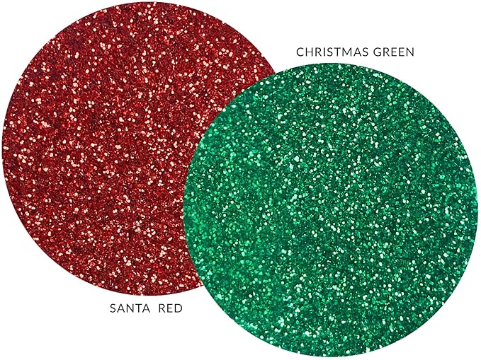MARBLERS Twinkle Face & Body Glitter Duo [Santa Red & Christmas Green] 0.36oz (10g) | Non-Toxic | Cruelty-Free | Eyeshadow, Nail Polish, Nail Art | Festival, Rave & Party Makeup | Nail Art | Gel Nail