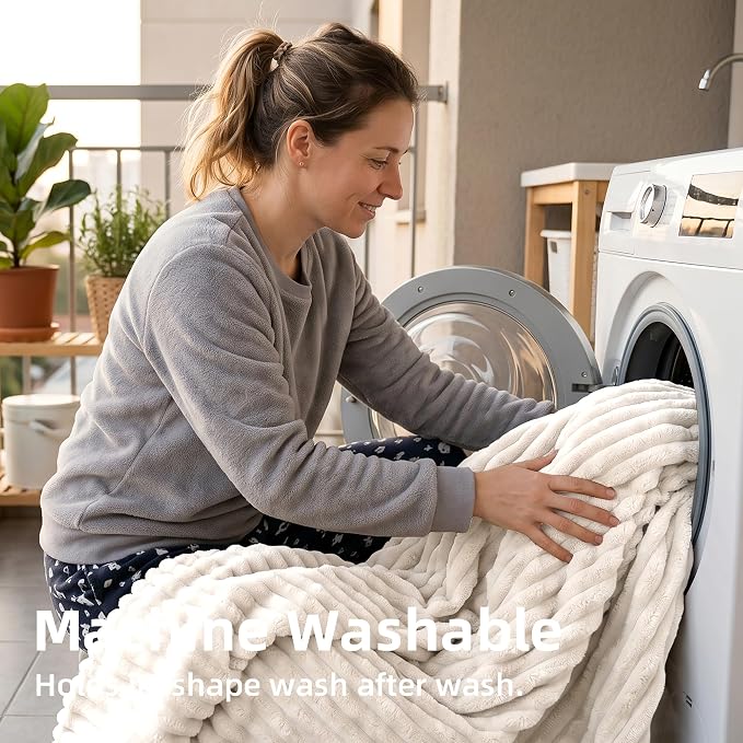 White Fleece King Throw Blanket for Couch & Bed, Cozy Warm for Women Girls | Soft flannel, no-pill & no-shed. Lightweight for sofa, chair, car and home decor. For Mother's Day, Graduation, Christmas.
