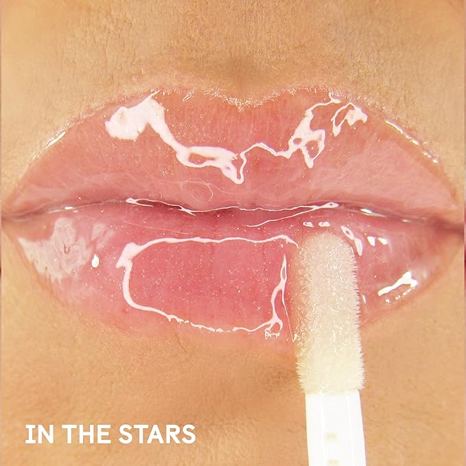 Winky Lux In The Stars Lip Oil - Silky Shine & Hydrating Non Sticky Lip Gloss, Infused with Golden Stars & Nourishing Jojoba Oil, with Soft Vanilla Scent