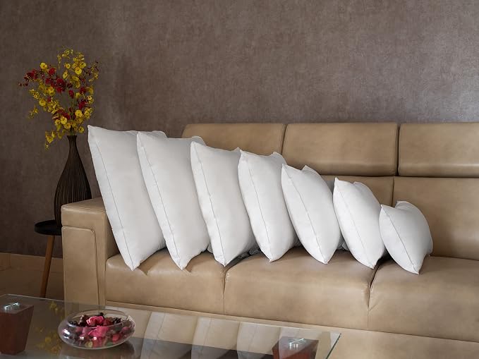 LANE LINEN 26x26 White Throw Pillow Inserts – Pack of 2 White, Fluffy Decorative Insert for Throw Pillow Covers, Perfect for Couch, Bed, Outdoor Use, and Elegant Sofa or Living Room Decor