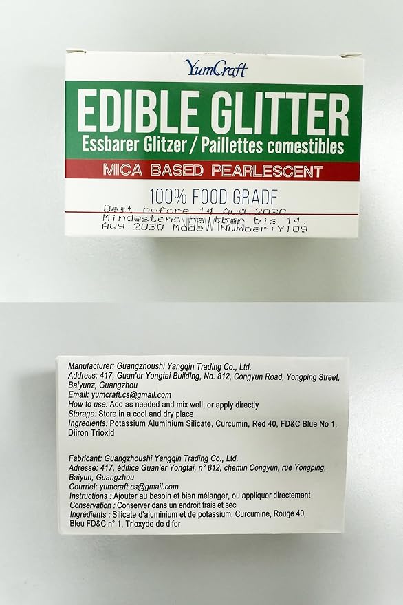 Edible Glitter Set, 4 Colors Luster Dust Edible Powder for Cake Decorating, Food Grade Vegan Edible Glitter for Drinks, Cocktails, Shimmering Glitters Food Coloring Powder for Chocolate(5g/Bottle)
