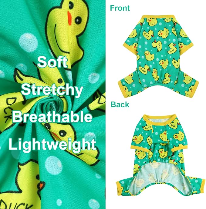 Dog Pajamas for Small Dogs Boy Girl, Dog Clothes Tiny Chihuahua Yorkie Spring Summer Shirt, Cute Puppy Outfit Pjs Jumpsuit Cat Onesie Apparel Pet Clothes (Blue Duck, X-Small)