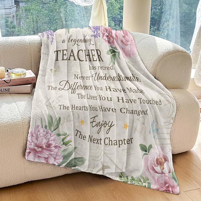 Teacher Retirement Gifts for Women, Teacher Retirement Blanket 80"x60" | Retirement Gift for Teachers 2026, Retired Throw for Teachers Appreciation Week, Retirements Parties