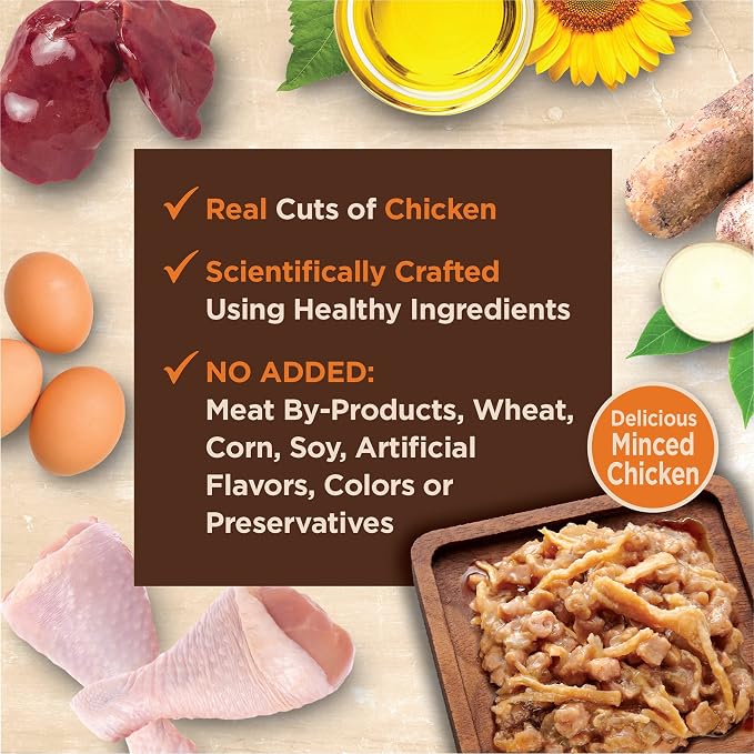Wellness CORE Tiny Tasters Minced Adult Wet Cat Food,Natural,Protein-Rich,Grain Free,1.75-Ounce Pouch,(Chicken),(Pack of 24)