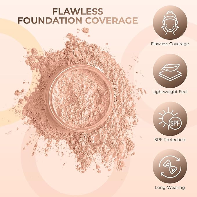 19 pc STARTER KIT w/BRUSHES & CASE (LIGHT TAN) Mineral Makeup Foundation Blush Bronzer Illuminating Veil Set Bare Skin Matte Powder
