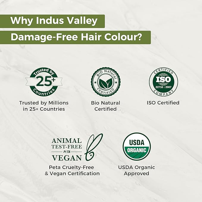 Indus Valley Natural Organic Damage Free Gel Hair Dye | Organic Hair Colour, Ammonia Free, Vegan & Cruelty Free | Up to 100% Gray Coverage, Long Lasting Results |Dark Brown 3.0 (20gram+200ml)
