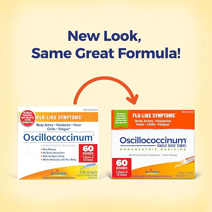 Boiron Oscillococcinum for Relief from Flu-Like Symptoms of Body Aches, Headache, Fever, Chills, and Fatigue - (Pack of 4)