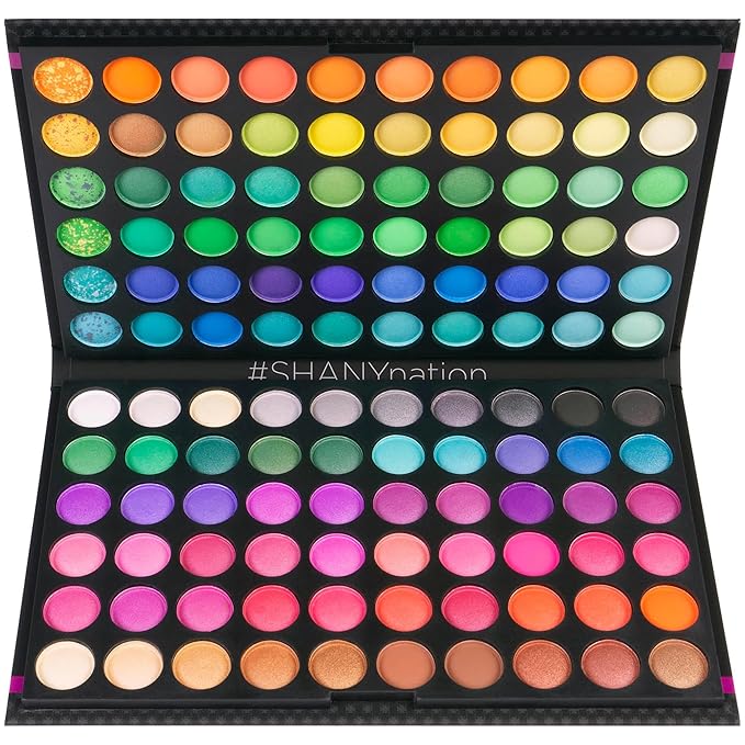 SHANY Highly Pigmented Eye Shadow Makeup Palette, 120 Matte Shimmer Metallic Eyeshadow Set with Long Lasting and Blendable Natural Colors - Bold & Bright