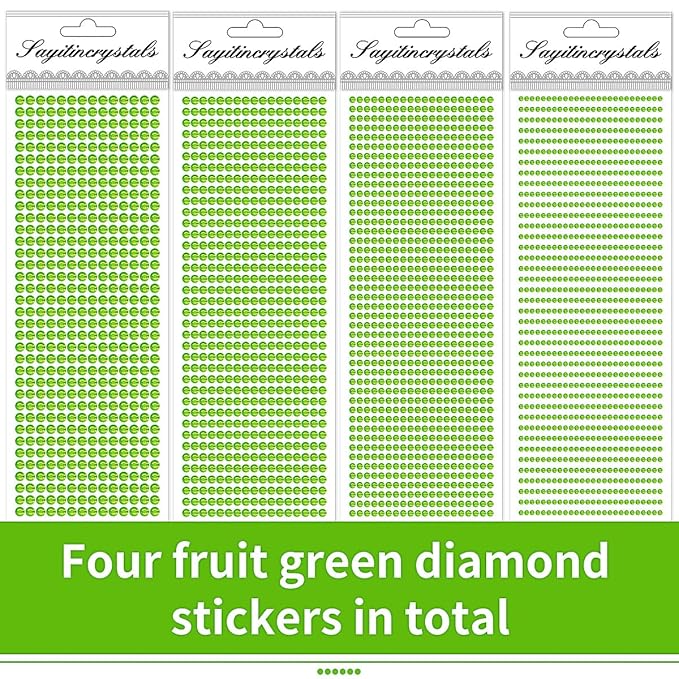 Christmas Green Face Gems Eye Jewels Rhinestones Crystals Stickers 3/4/5/6mm with Stickers for Body, Stick on Jewels Makeup Glue for Face Eye Hair Nails Make up and Craft Decor 3090PCS