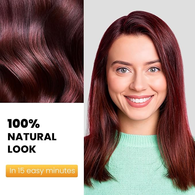 KAISASA Hair Dye Shampoo 3 in 1, Hair Color Shampoo for Women and Men, Hair Dye to Gray Hair, Herbal Ingredient Shampoos for Hair Coverage 500ml (Dark Burgundy)