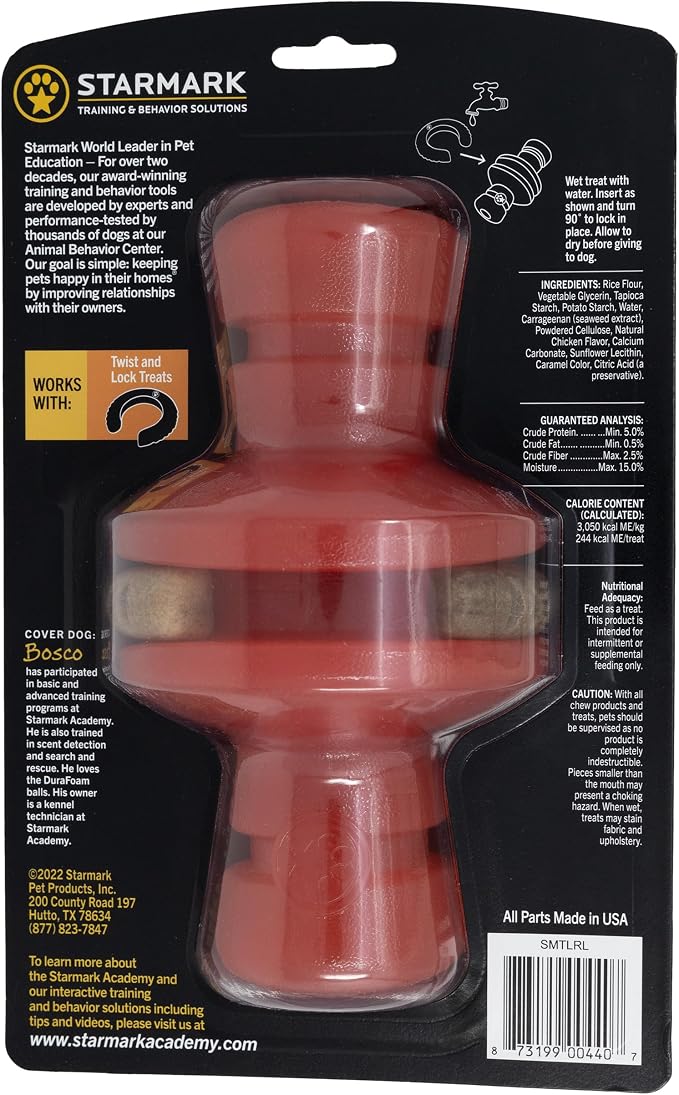 Starmark Twist and Lock Roller Interactive Dog Chew Toy