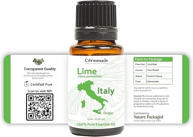 Lime Essential Oil - Direct from Citrusmade in Sicily- Pure Essential Oils for Diffusers and Aromatherapy in The Mediterranean - 100% Pure Therapeutic Grade (2LBS)