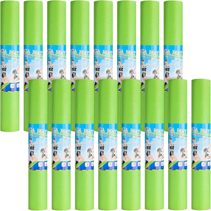 3 mm Thin Yoga Mats Bulk, Lightweight PVC Exercise Mats Non Slip Workout Fitness Pads for Yoga Pilates Stretching Classes Gym Home Studio, Easy to Clean