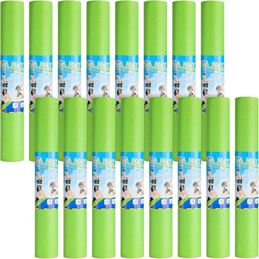 3 mm Thin Yoga Mats Bulk, Lightweight PVC Exercise Mats Non Slip Workout Fitness Pads for Yoga Pilates Stretching Classes Gym Home Studio, Easy to Clean