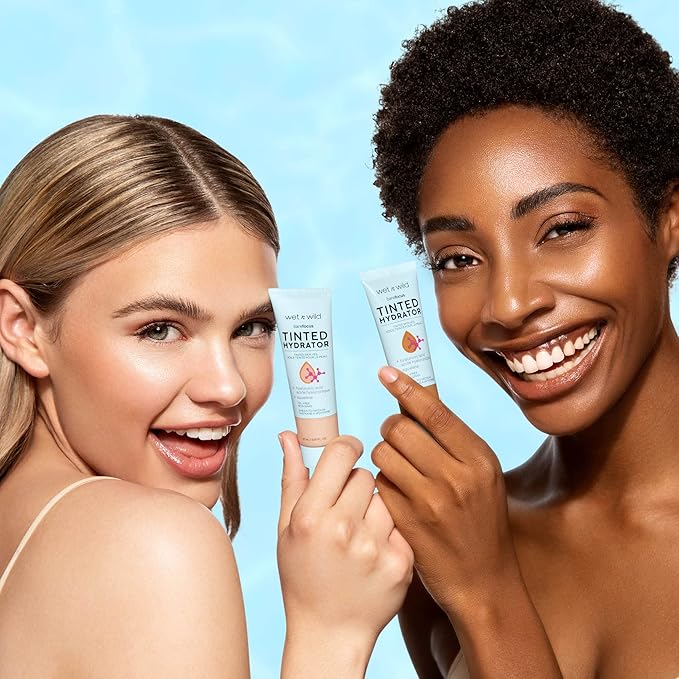 wet n wild Bare Focus Tinted Hydrator Matte Finish, Deep | Oil-Free | Moisturizing Makeup | Hyaluronic Acid | Sheer To Medium Coverage (Pack of 2)