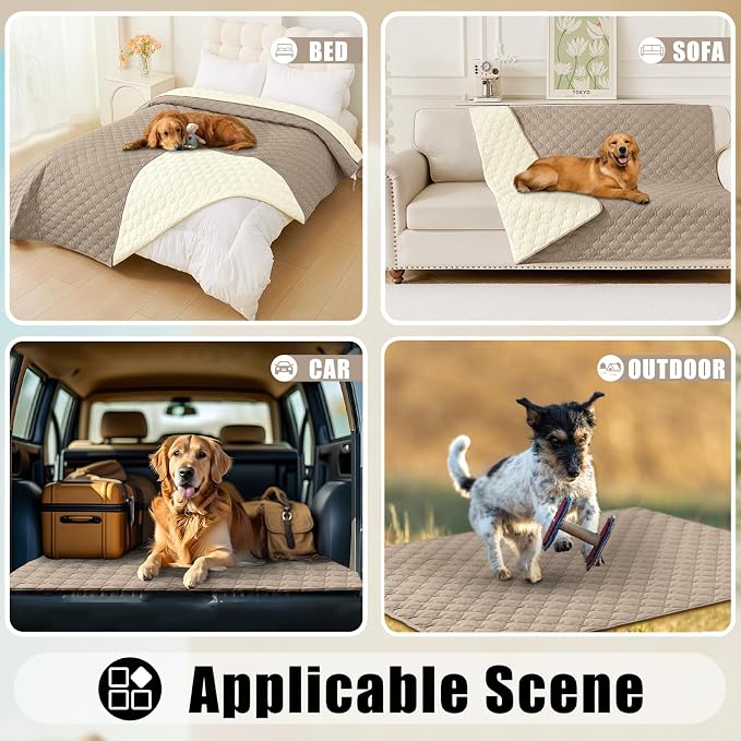 Smiry Waterproof Dog Bed Cover Blanket, Reversible Pet Blanket | Soft Reversible, Washable Leakproof Cats Dogs Couch Cover for Sofa, Couch, Furniture (30x70 Inch)
