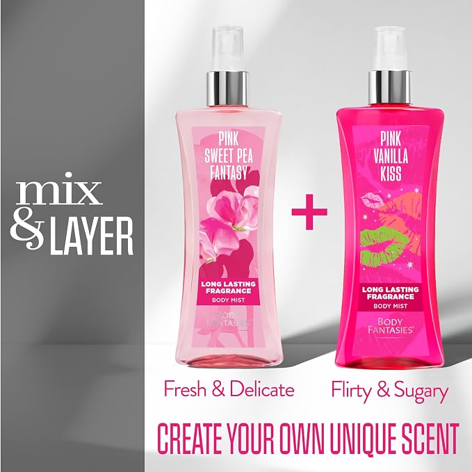 Body Fantasies Parfums De Signature for Women Sweet Pea Fantasy Body Spray 8.0 Oz, 8 Oz (Pack of 2)