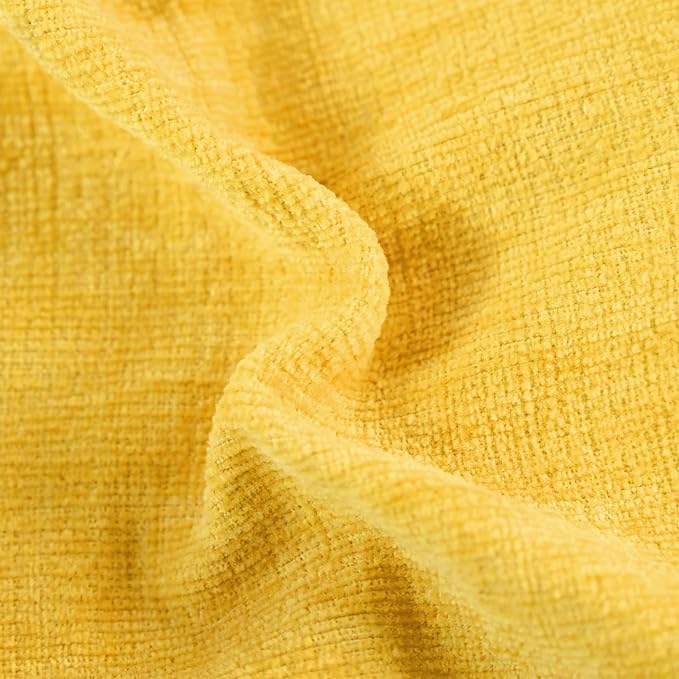 CaliTime Decorative Throw Pillow Covers 26 X 26 Inches Mustard Yellow | Pack of 2, Cozy Chenille Cushion Cases for Sofa Bed Living Room Farmhouse Home