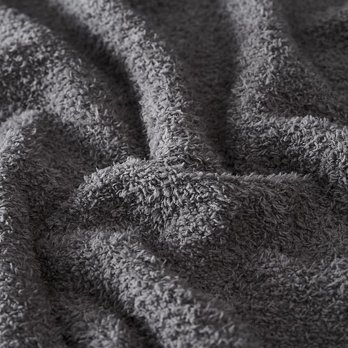 Knit Throw Blanket for Couch Dark Grey-Super Soft Lightweight Plush Fuzzy Fluffy Cozy Blankets and Throws for Sofa Bed, 50x60 inches