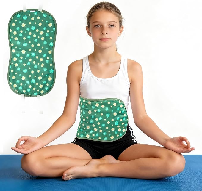 wegreeco Kids Castor Oil Pack Wrap, Reusable Kids Castor Oil Packs for Liver Stomach, Machine Washable Anti Oil Leak 1Pc with Adjustable Strap Daisy (Oil Not Included)