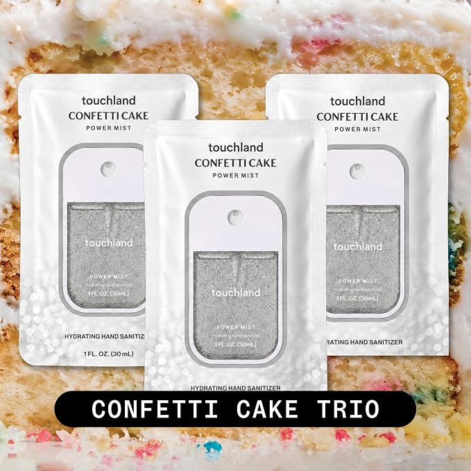 Touchland Hand Sanitizer Spray, Confetti Cake Trio - 3 x 1 FL OZ