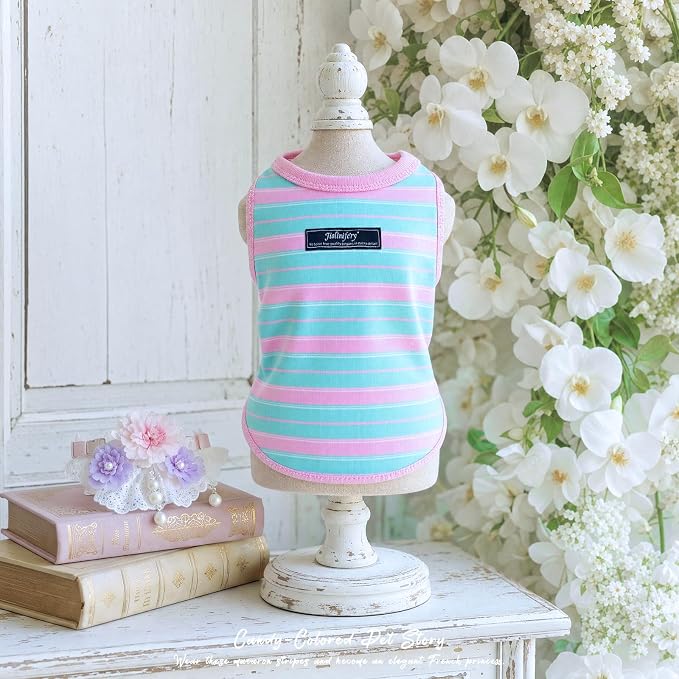 Soft Striped Dog Shirt, Cozy Warm pet Vest for Small Medium Dogs, Classic Puppy cat Clothes for Indoor Outdoor Outfits