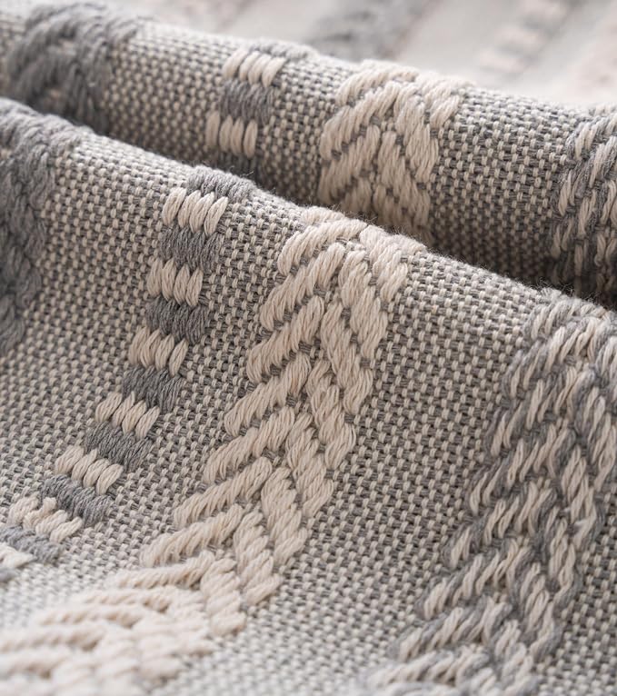 Cethom Boho Throw Pillow Covers 22x22 Inch Set of 2, Farmhouse Decorative Couch Pillow Cases, Grey Accent Pillows of Bed, Sofa Bedroom Living Room Home Decor Cushion Cover