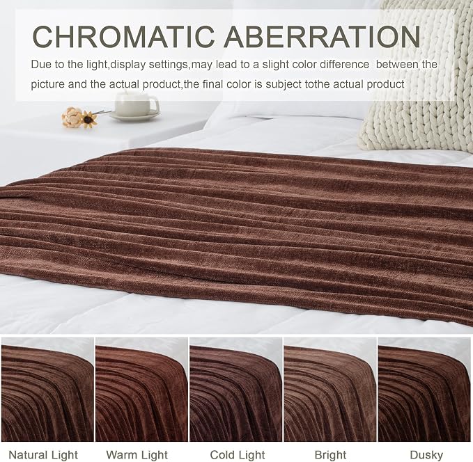 Chenille Throw Blanket for Couch 60" x 80" Twin, Dark Brown | Soft Cozy Warm Throws with Fringe Tassel Living Room Bed Sofa Chair Cover, Lightweight Knitted Boho Blankets Fall Decor