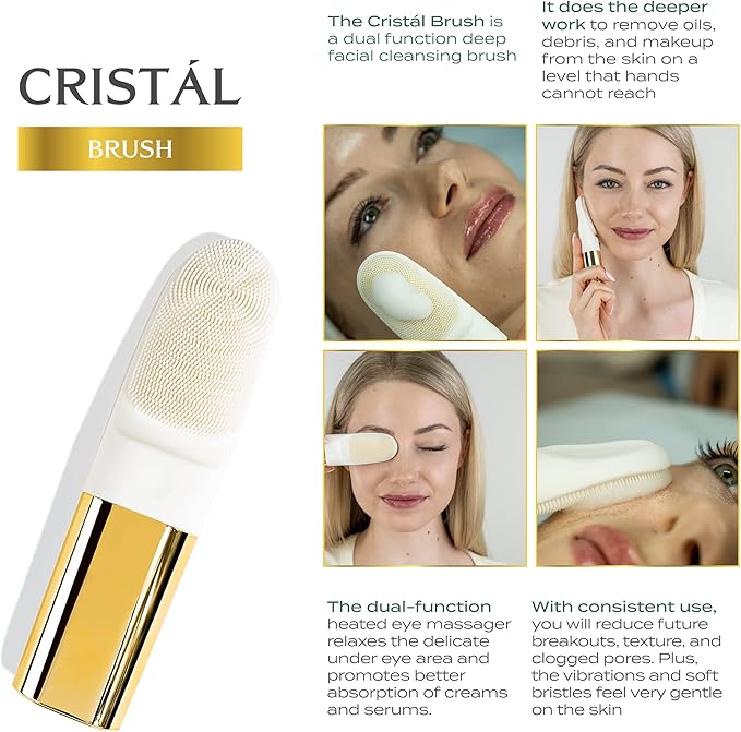 DARCASE Premium Facial Cleansing Brush with Silicone Bristles & Heated Eye Massage, Silicone Face Scrubber Exfoliator for Cleansing & Care, Face Cleanser for Women and Men, Facial Skin Care Products