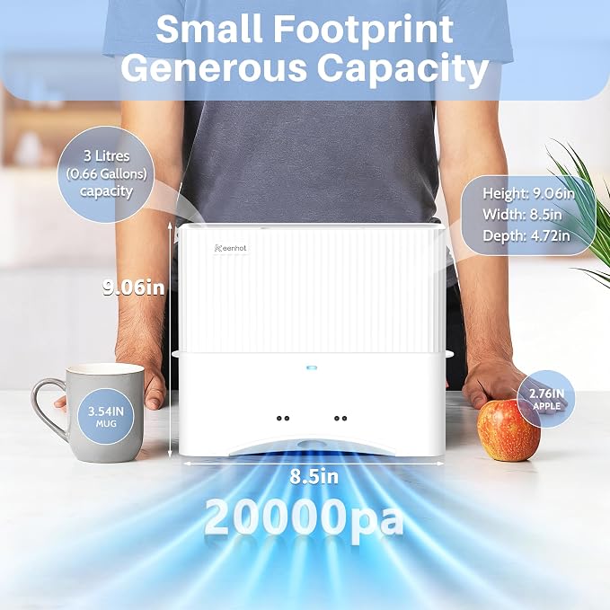 Touchless Vacuum Automatic Dustpan, 20Kpa Suction, Compact Baggless Design | Ultra Fast Hair Vacuum for Salons Pet Hair Food Dirt Home Kitchen, Corded Space-Saving Electric Canister Vacuum Cleaner