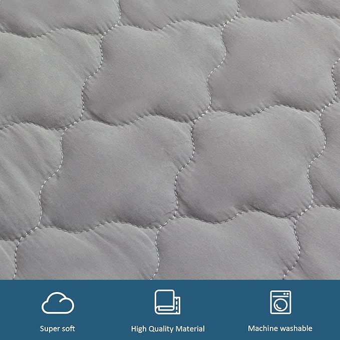 2-Piece Waterproof Massage Table Sheet Set, Extra Soft, Cushy, for Massage Tables, Includes Massage Fitted Sheet and Face Rest Cover, Grey