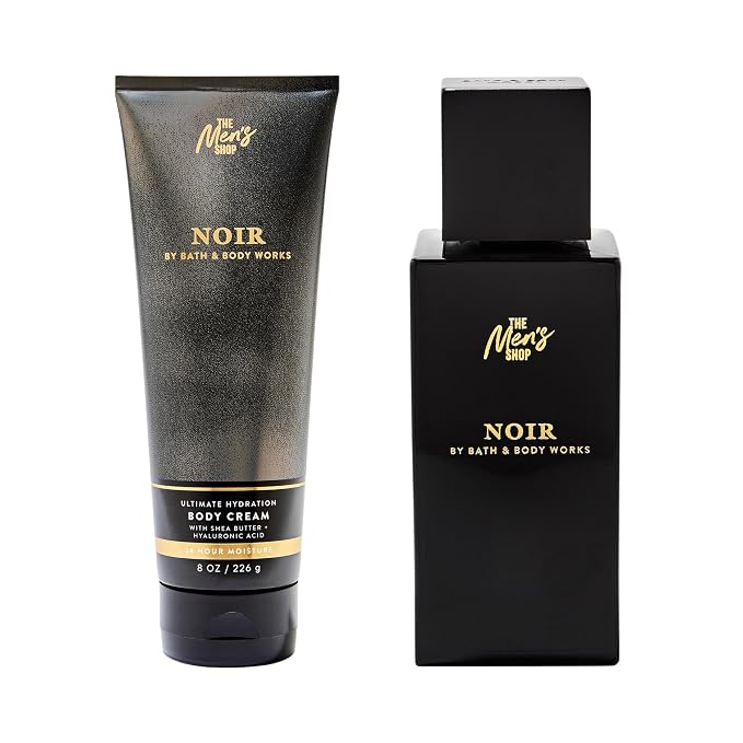 Bath & Body Works Noir Cologne & Ultimate Hydration Body Cream - Scented Body Cream & Cologne for Men - Long-Lasting Fragrance - Instant Moisturization - Dermatologist-Approved - Gifts for Him